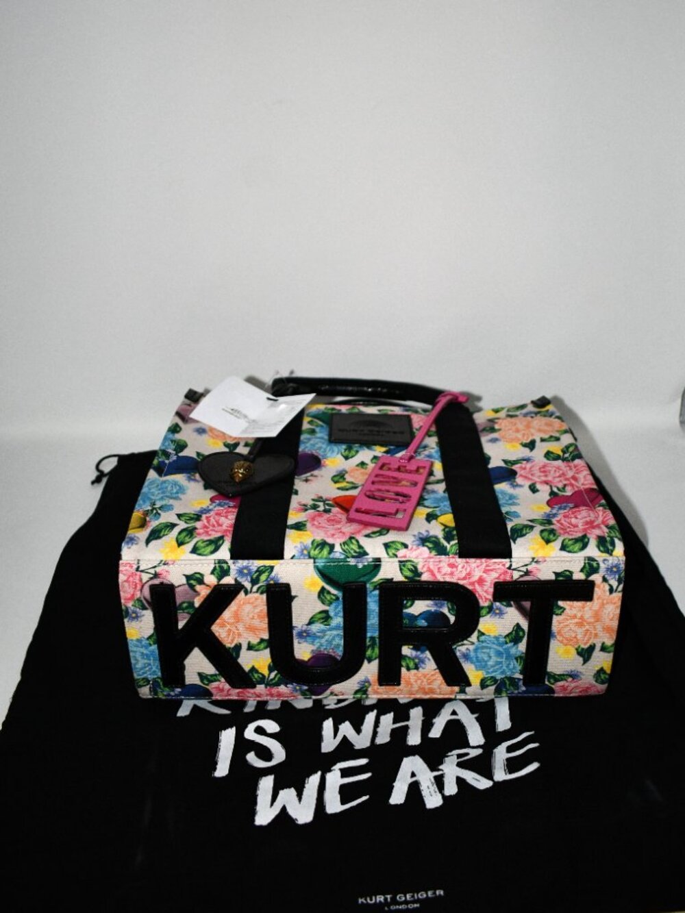Kurt Geiger Southbank Floral Love Tote Handle Bag in Multi Floral #5033505609 NW - Picture 9 of 9